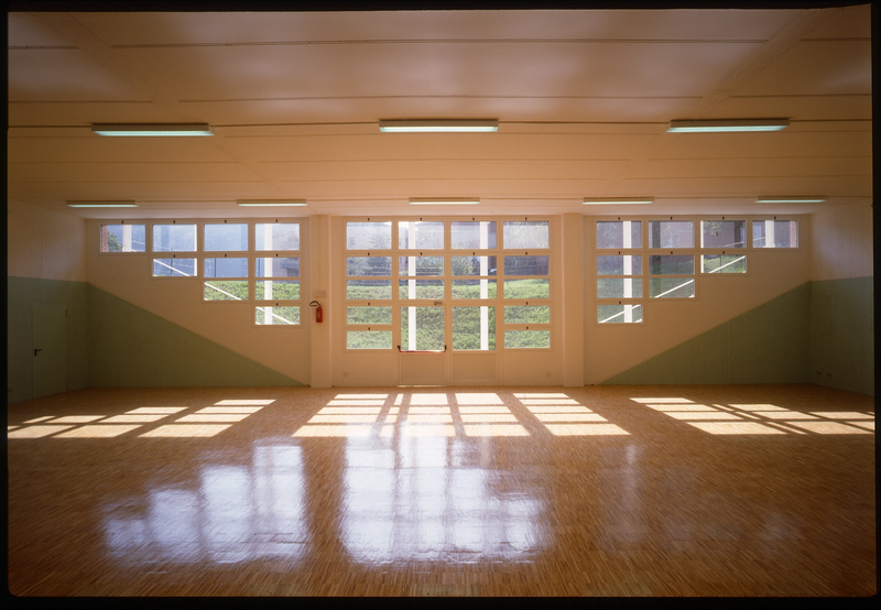 Vetrata sul verde nella palestra / Glass window on the green in the gym