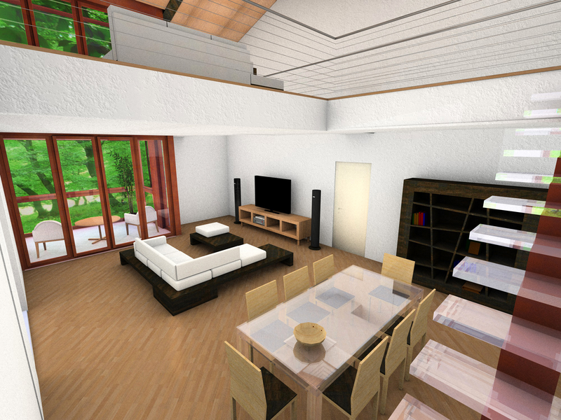Soggiorno del fabbricato “vecchio opificio” / Living room of the “old factory” building